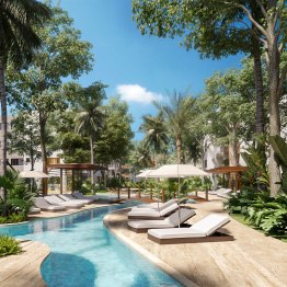 Piscina y edificios de Garden City Punta Cana